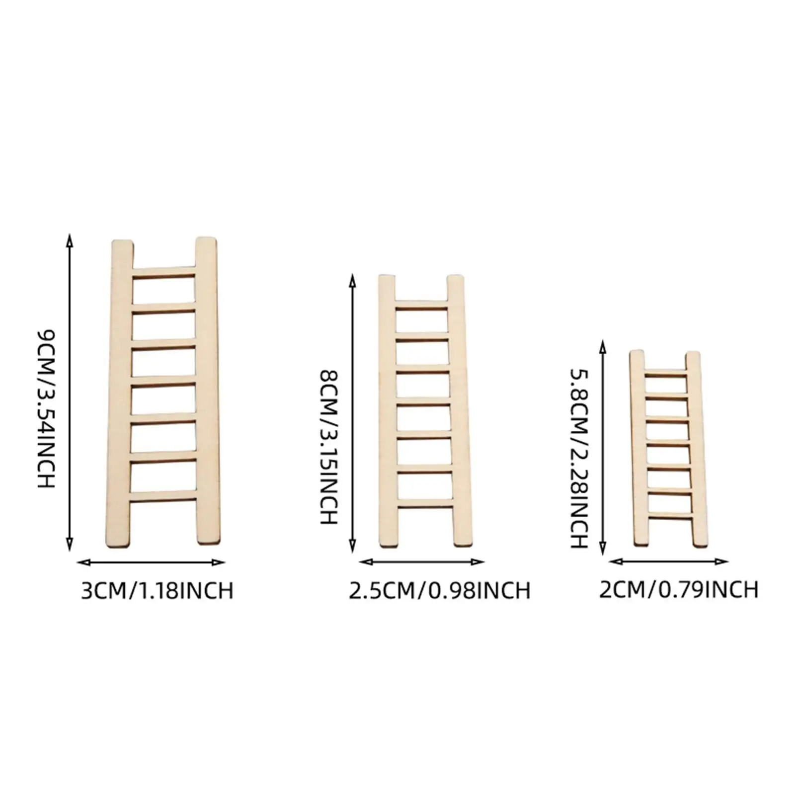 30 piezas de escaleras de madera en miniatura, escalera para casa de muñecas, manualidades DIY, adorno de jardín de hadas para accesorios de escena de paisaje