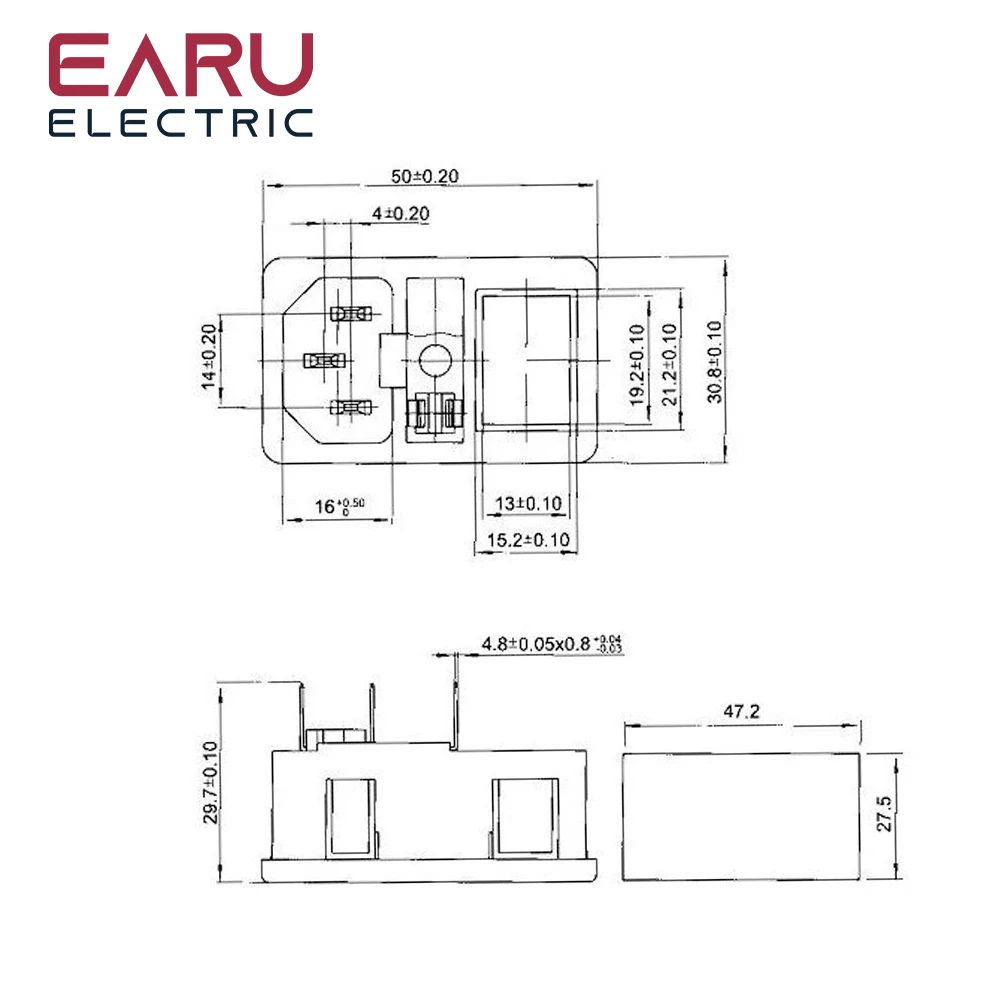 Con fusibile 10A! Interruttore a bilanciere rosso fuso IEC320 C14 presa di alimentazione presa fusibile interruttore connettore spina connettore