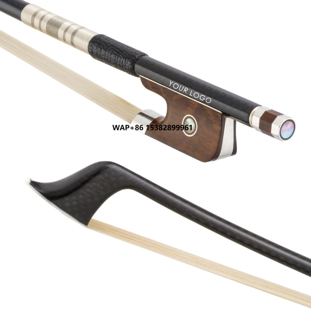 

Cello Bow Silver Mounted Ovation Cello Bow Black 4/4 Size Mongolian Horsehair Accessories Aerospace-grade Fibers