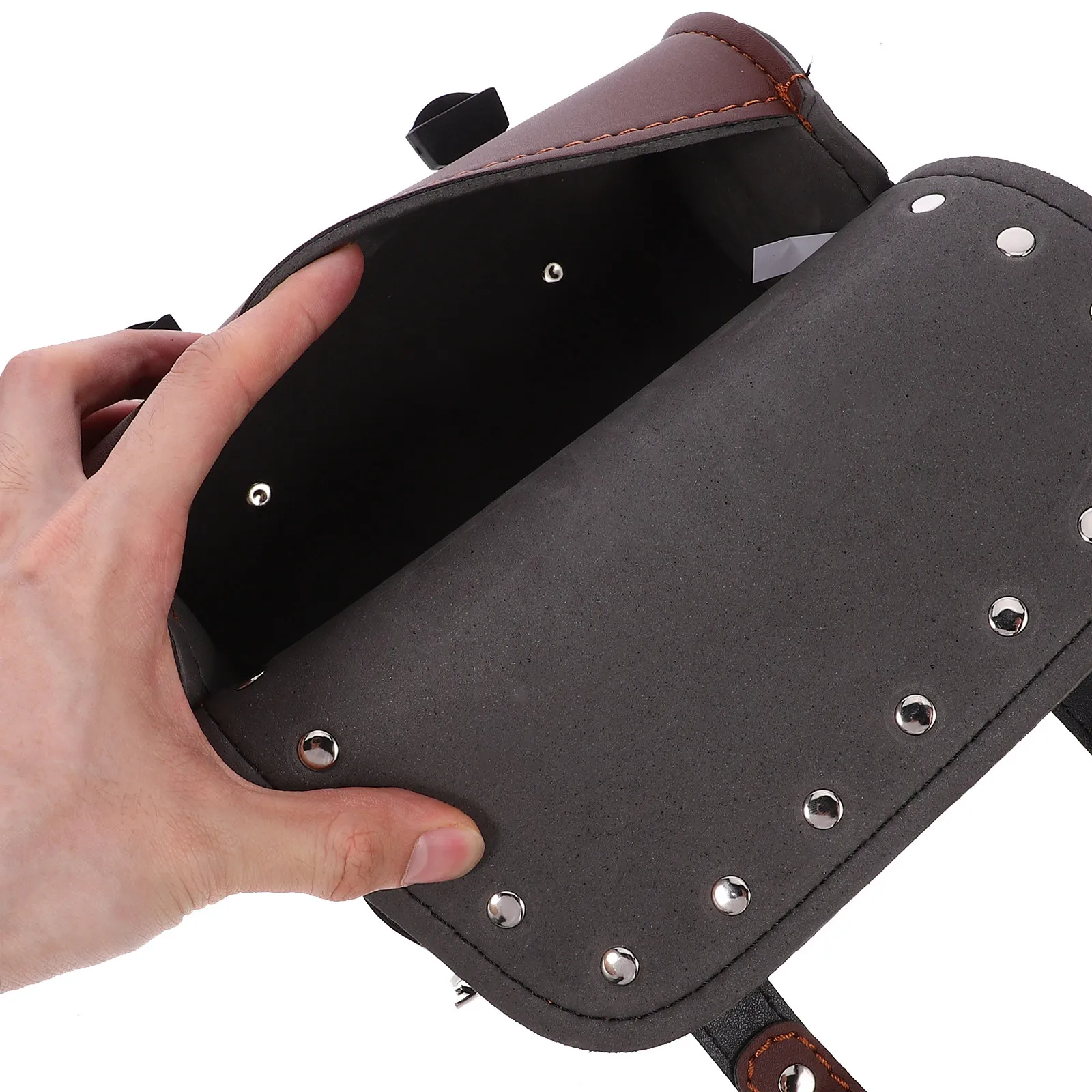 

Motorcycle Tool Bag PU Fork Bag Organizer Compact Multifunctional Design for Handlebars and Saddle Fork Bags