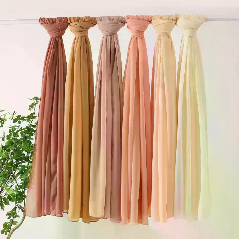 

Ramadan Muslim Chiffon Hijabs For Woman Plain Color Headscarf Long Shawl Scarf Thin Breathable Sunscreen Head Wrap Hijabs Scarf