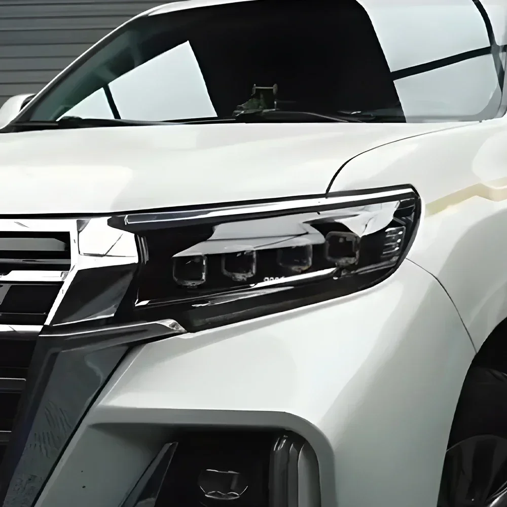 لتويوتا برادو 2018-2023 LED مصابيح السيارة الأمامية الجمعية ترقية بوجاتي تصميم أربعة عدسة العارض اكسسوارات السيارات المصباح #5