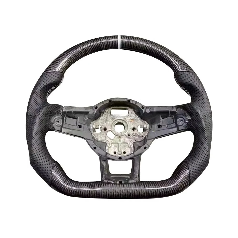 Factory Carbon Fiber Steering Wheel for Golf 6 MK6 MK5 GTI Car Interior Upgrade Without Paddles