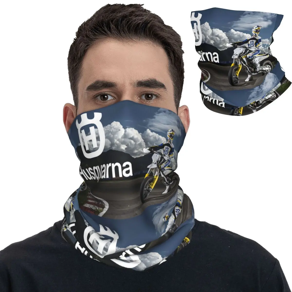 Moto Husqvarnaed Sweden Bandana Neck Gaiter Printed Magic Scarf Multi-use Cycling Scarf Hiking for Men Women Adult Washable