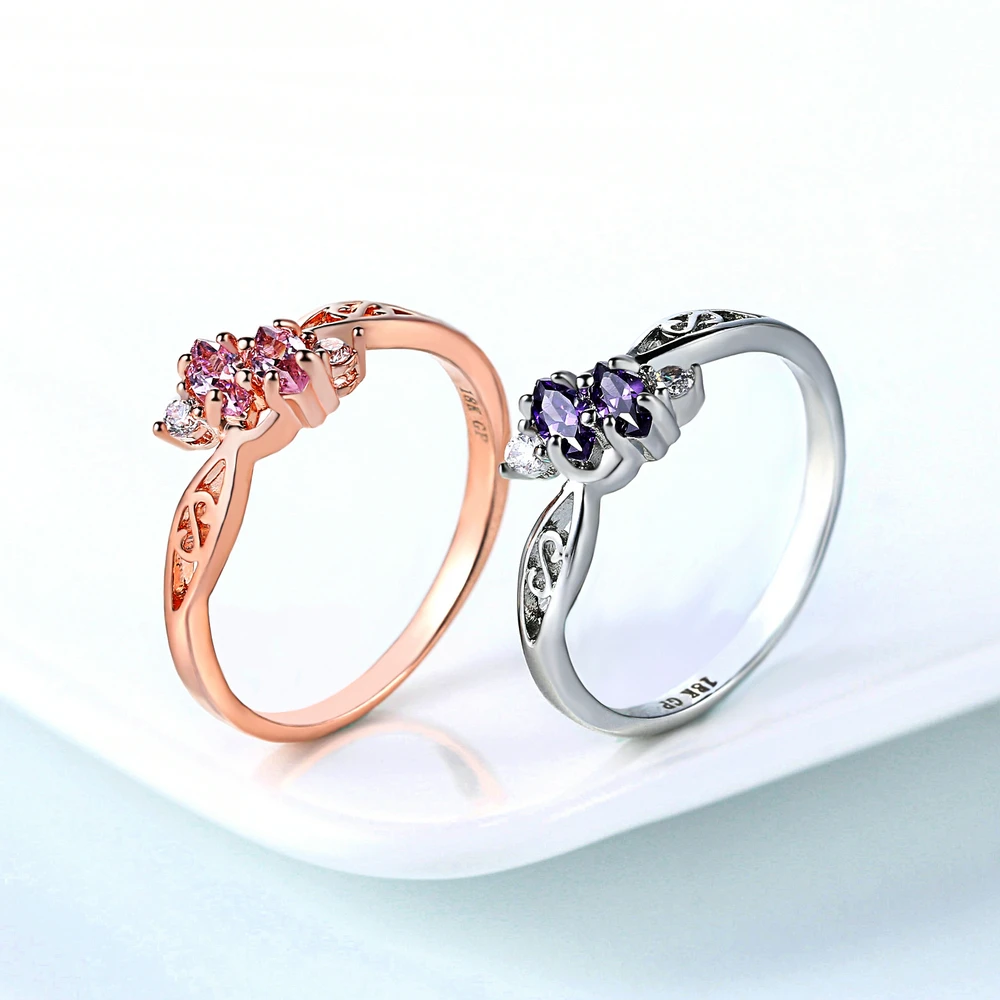 ZHOUYANG Ring For Women Elegant Style 3 Color CZ Crystal Hollow Out Rose Gold Color Engagement Fashion Jewelry R671 R777