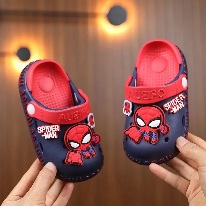 Summer Children Home Sandals Baby Boy Girl Cartoon Captain America Spider Man Kids Slippers Indoor Outdoor Non Slip Beach Shoes