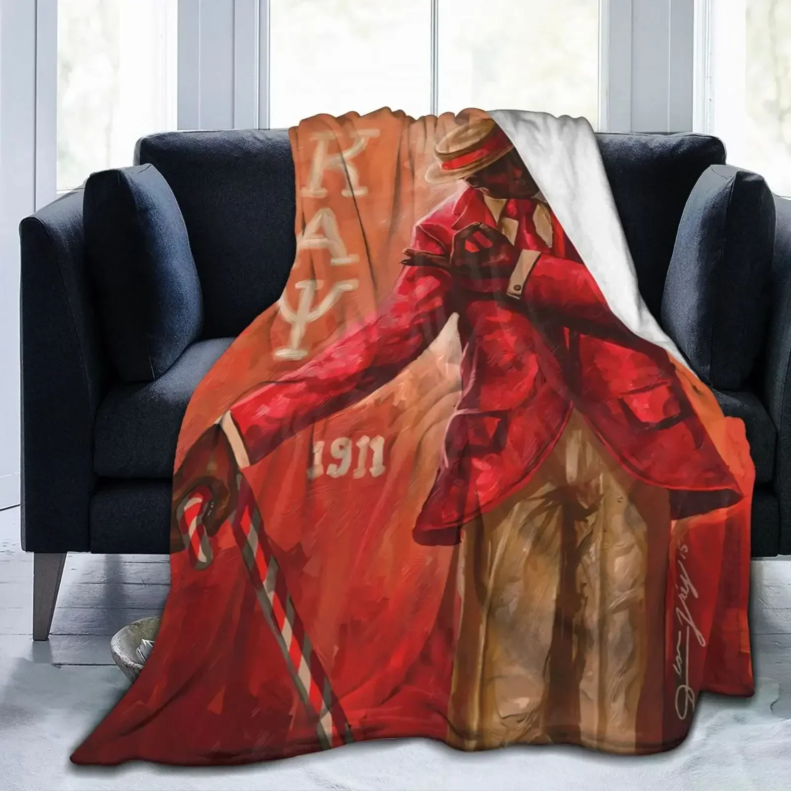 

Плед из флиса с принтом D Print Kappa Fraternity Alpha Psi KAP для дивана, кровати, гобелен, теплый, мягкий, плюшевый, для домашнего декора
