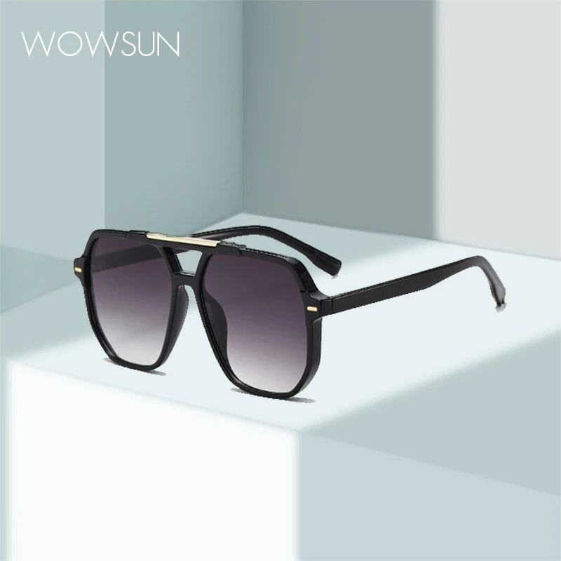 

Women's sunglasses High End Street Photography Modern Trendy T-Shaped Large Frame Pilot Sun Glasses Hip Hop Bouncy Sun Glasses