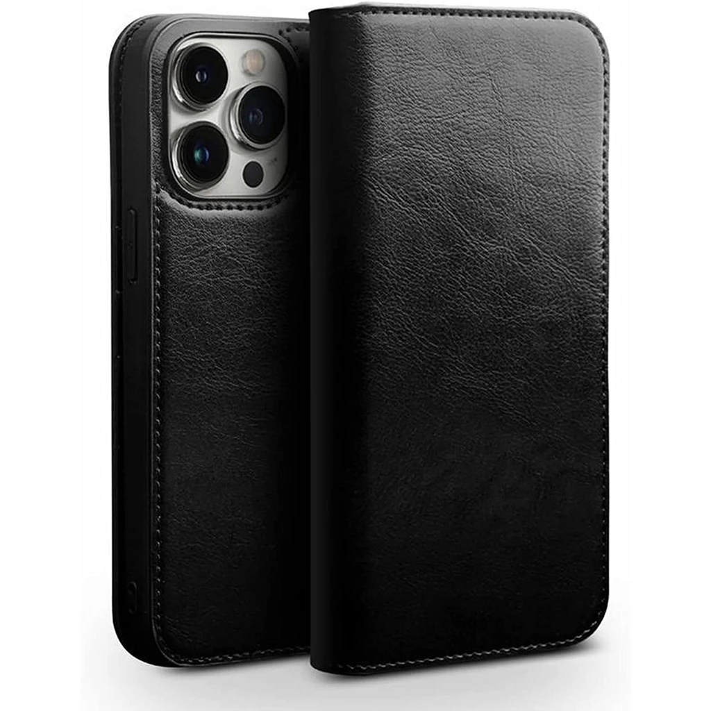 Wallet Case for iphone 14/13 Series Genuine Leather Flip Case with [Card Holder][Kickstand] Protective Magnetic Folio Phone Case