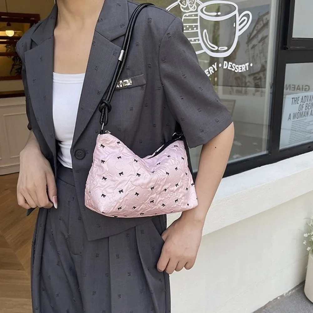 

Fashion Korean Style Bowknot Shoulder Bag Leisure Versatile Underarm Handbag Sweet Lightweight Women's Armpit Bag Dating