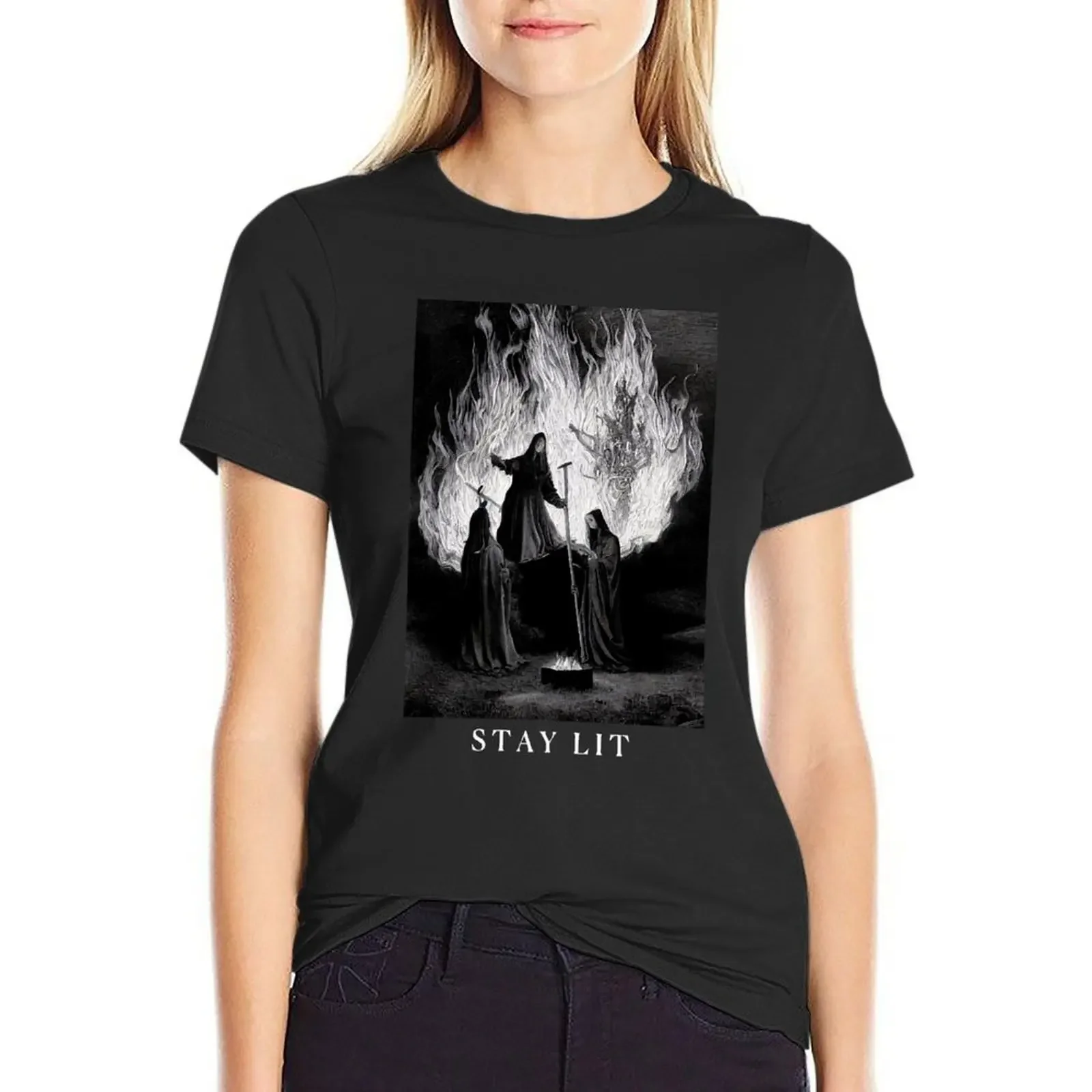 

Stay Lit T-shirt hippie clothes aesthetic clothes Aesthetic clothing cute t-shirts for Women