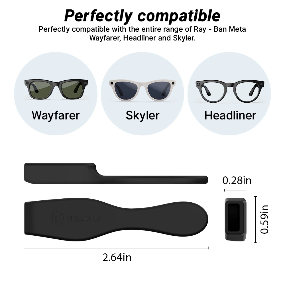 Hibloks For RayBan Meta Wayfarer Skyler Headliner AI Intelligent Glasses Anti Slip Sleeve Legs Silicone Ear Hook Fixation Holder - Image 4