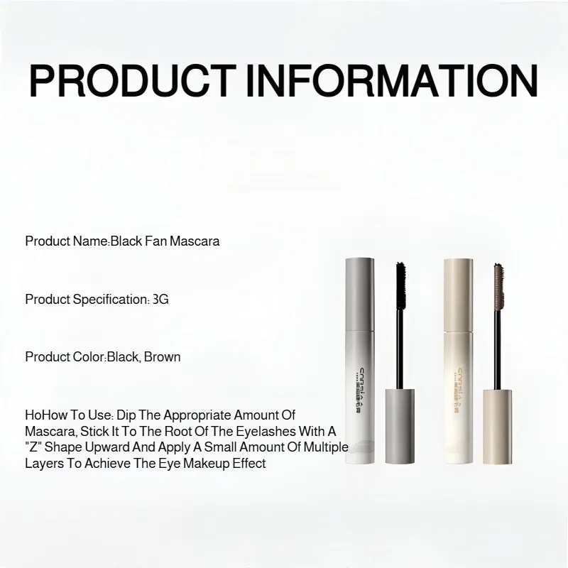 ماسكارا مضادة للماء فرشاة مزدوجة حجم الضفيرة الجذور خالية من الألياف عباد الشمس إطالة ماسكارا مقاومة للعرق