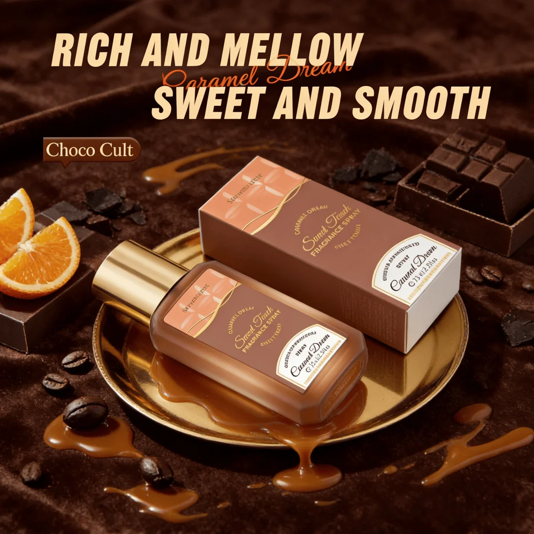 

Caramel Dream Perfume Spray, Rich Mellow Oriental Fragrance with Almond Vanilla Amber Notes, 2.5oz Luxury Body Spray for Ladies