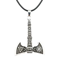 Viking Axe Valknut Compass Symbol Slavic Amulet Norse Runes Jewelry Male Pendant Necklace Scandinavian Talisman
