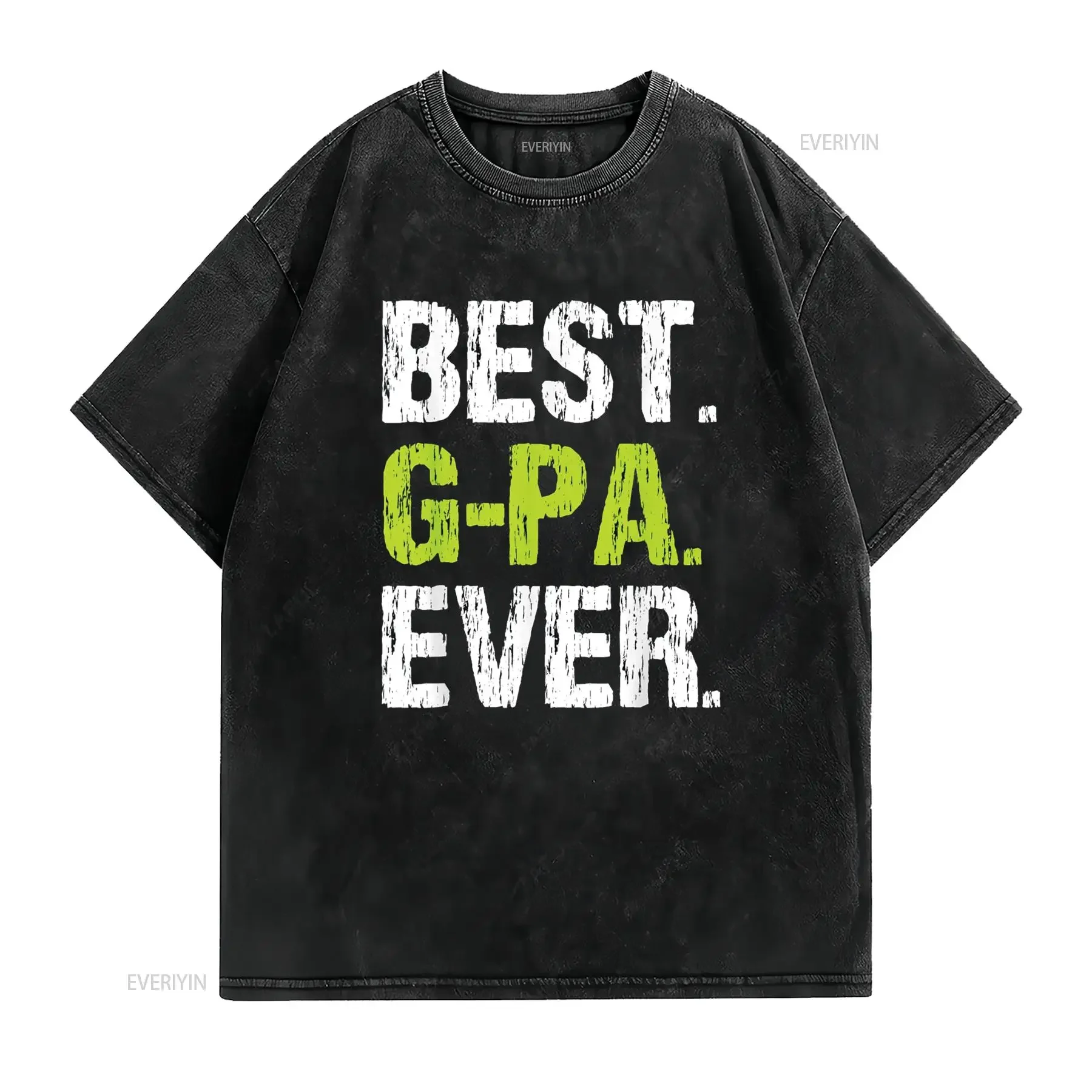 تي شيرت Best G Pa Ever Family رائع ومضحك Gpa تي شيرت عتيق مغسول أنيق ومسامي قليلاً للجنسين مريح