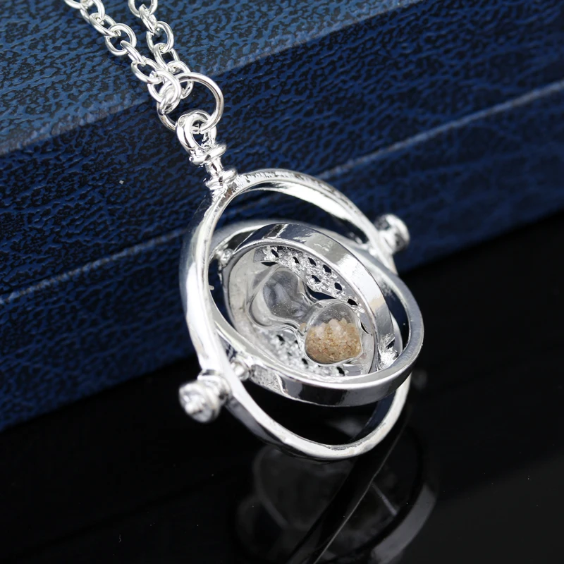 New Harries Time Converter Necklace Wand Time Turner Hourglass Snitch Pendant Triangle Necklace Friend's Christmas Gift