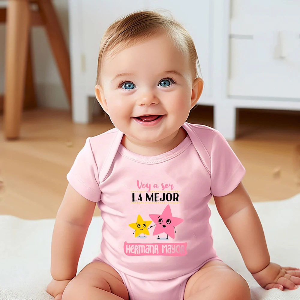 Im Going To Be The Best Big Sister Baby Romper Toddler Jumpsuit Short Sleeve NewBorn Rompers Pregnancy Announcement Clothing