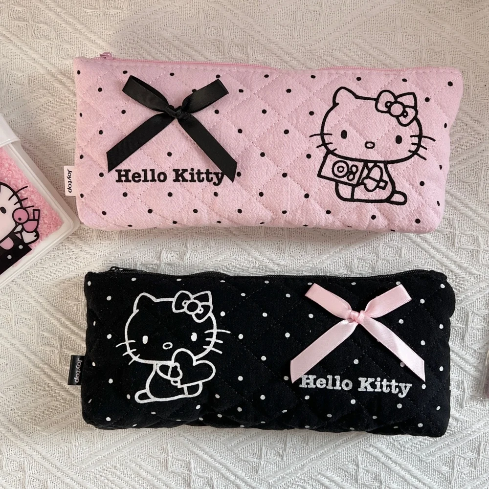 

Оригинальный тканевый пенал Sanrio Hello Kitty, портативный студенческий пенал для канцелярских принадлежностей, многофункциональные сумки для хранения с героями мультфильмов, подарки для девочек