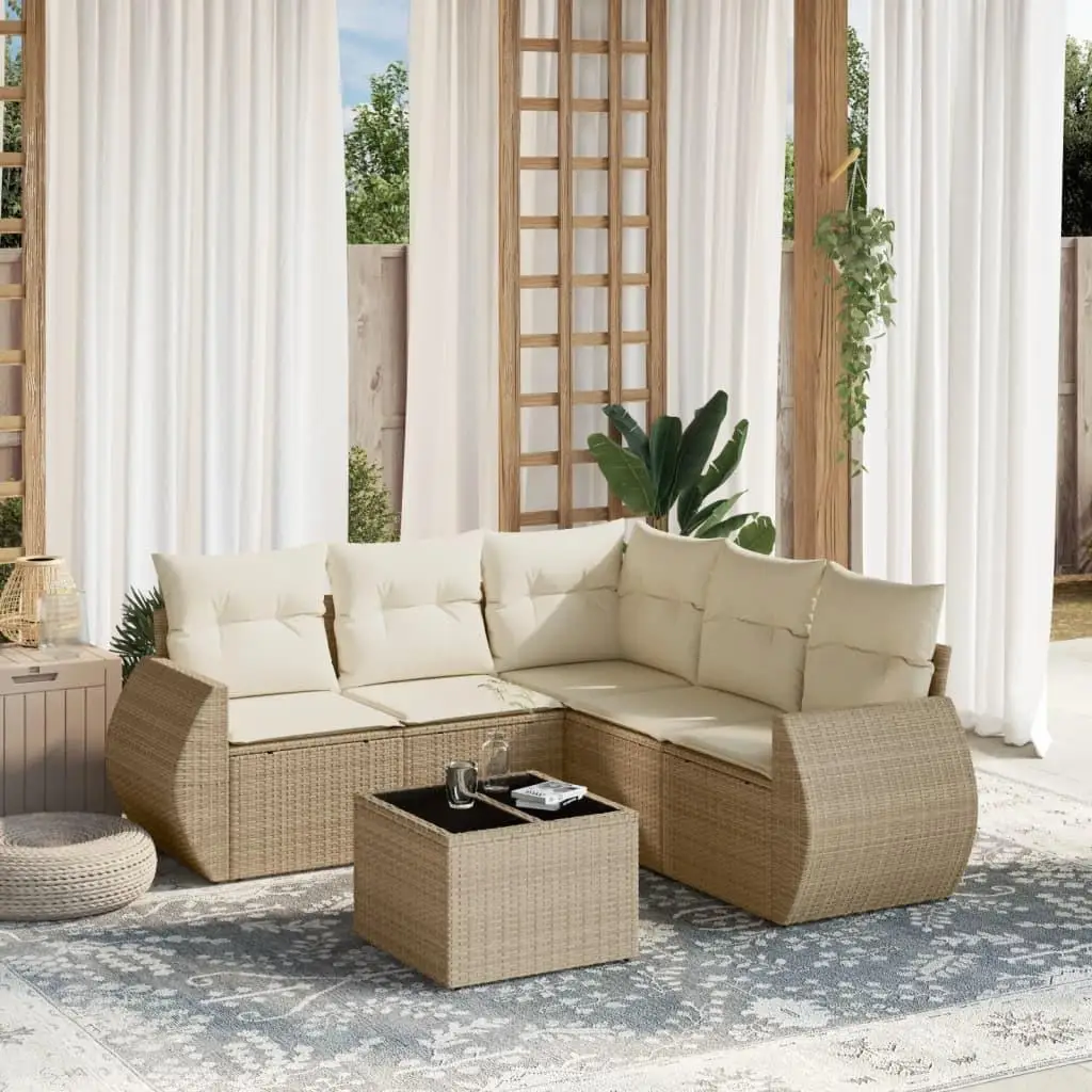 

Beige Cream Outdoor Garden Sofa Set Comfortable Furniture for Patio Yard Relaxation Lounge Seat
