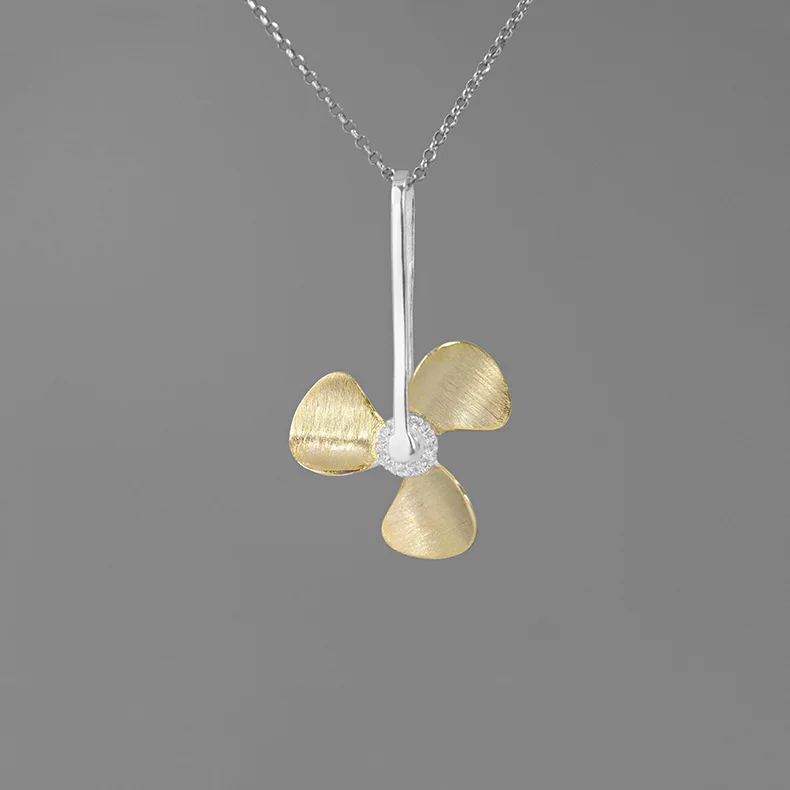 Miracle Sterling Silver 925 Summer Clearance Cute Fashion Exquisite Fan Movable Pure Silver Necklace For Gift