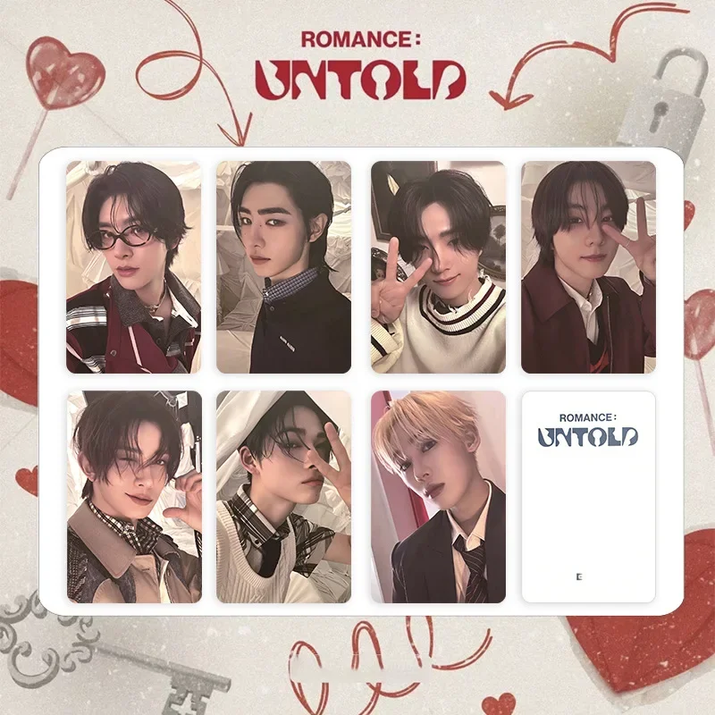 Idol Boy New Album ROMANCE UNTOLD Photocards HD ht d Druo Cards, JUNGWON HEESEUNG JAKE NI-KI GérCollection Gift, 7Pcs