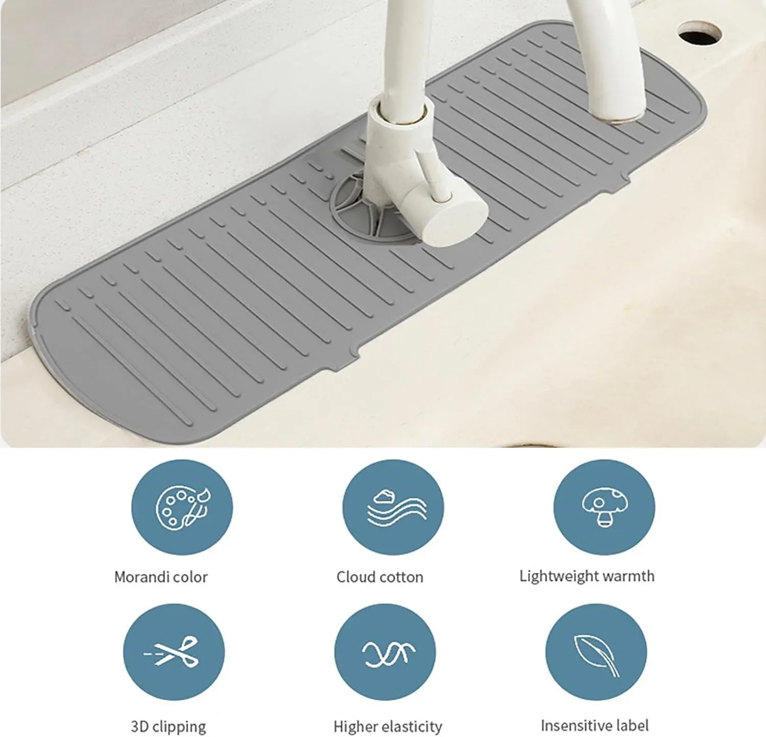 Keukenkraan Splash Pad Siliconen Gootsteen Kraan Splash Guard Mat Spons Afvoer Pad Aanrecht Protector voor Keuken Bad Gadgets