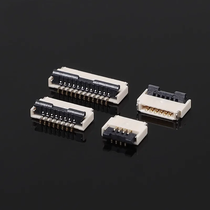 FPC/FPC gold-plated 0.5mm spacing 1.0H rear press flip type horizontal patch ultra-thin cable socket 4P-40P
