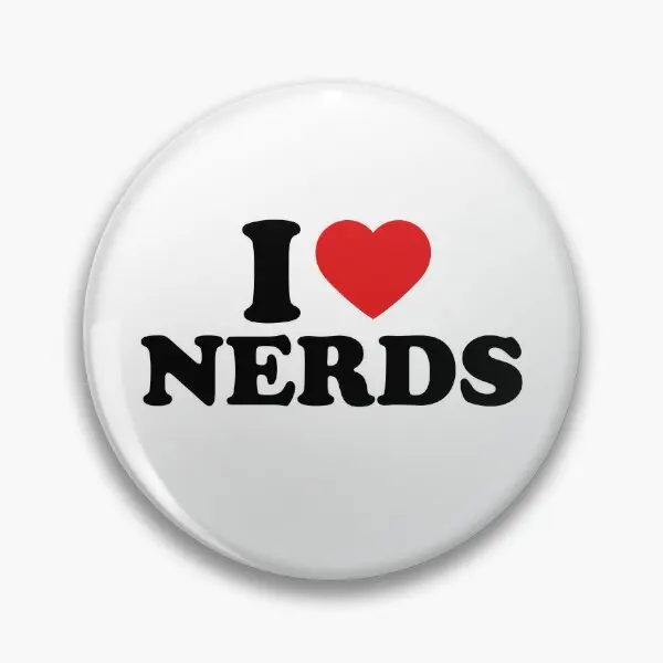 I Love Nerds  Soft Button Pin Fashion Jewelry Metal Cute Lover Funny Women Decor Cartoon Lapel Pin Clothes Hat Brooch Collar