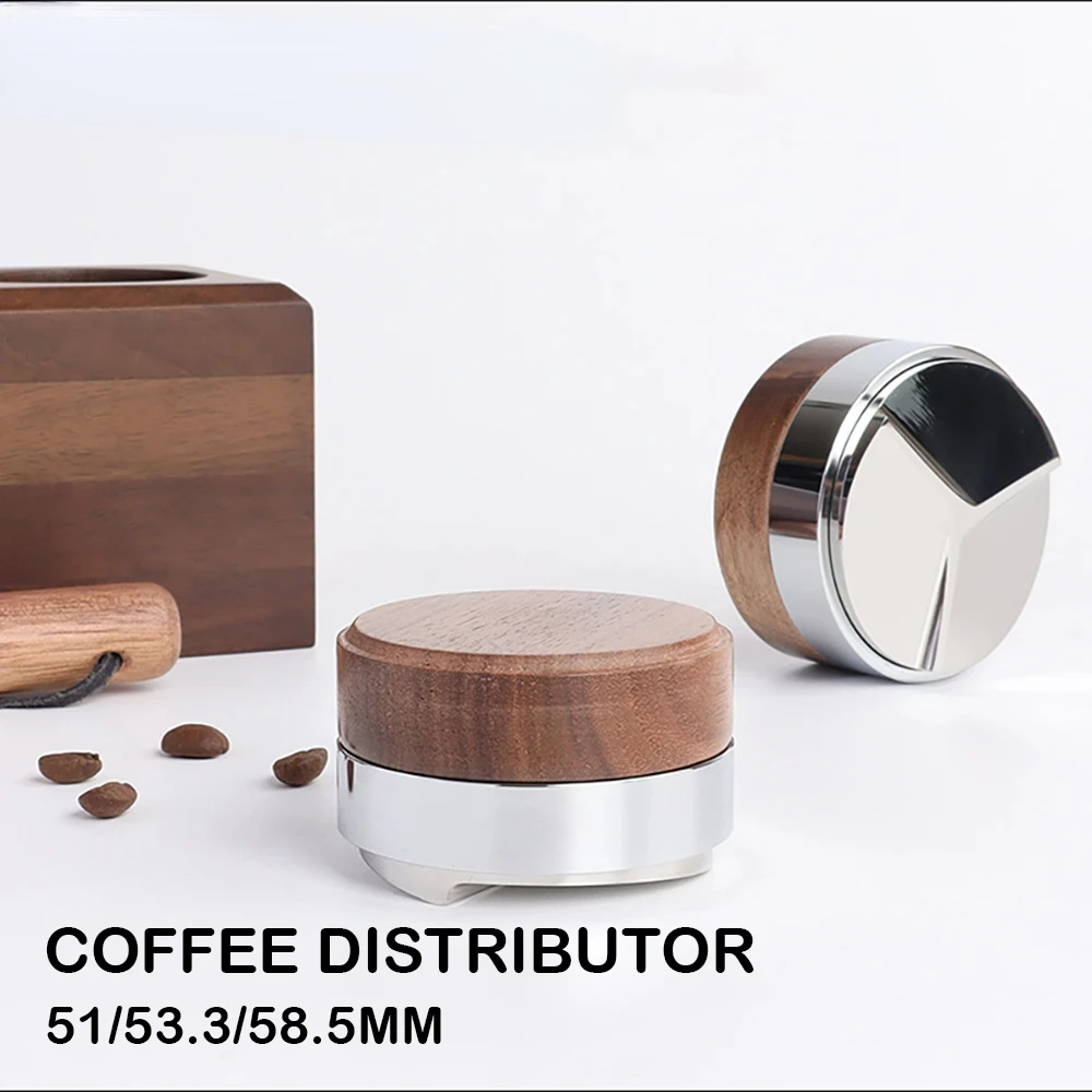 51/53.3/58.5mm Three Angled Slope Coffee Distributor Stainless Steel Adjustable Height Coffee Leveler Espresso Tamper Cop coffee