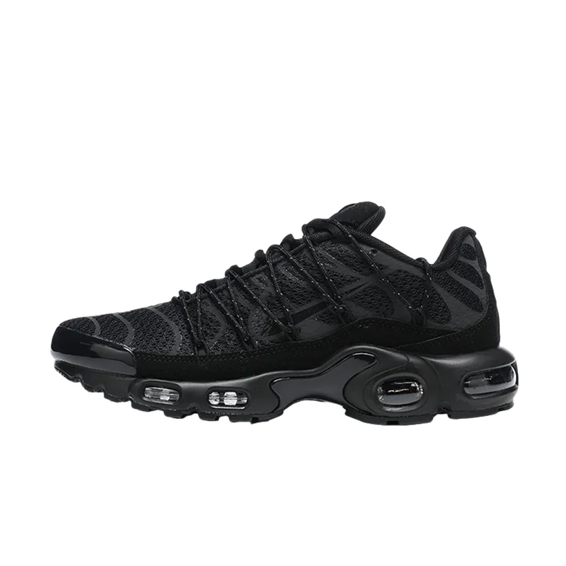 Nike Air Max Plus Classic Logo Shock Absorbent, Anti Slip, Durable Retro Low Cut Casual Running Shoes for Men and Women, Black