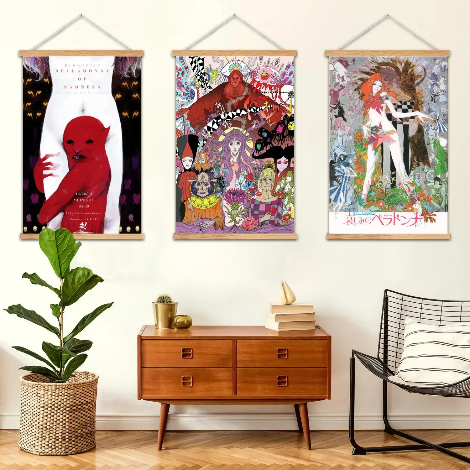 Belladonna da tristeza emoldurada pintura de parede cartaz de arte em tela e arte de parede, decoração moderna de quarto de família, pintura decorativa