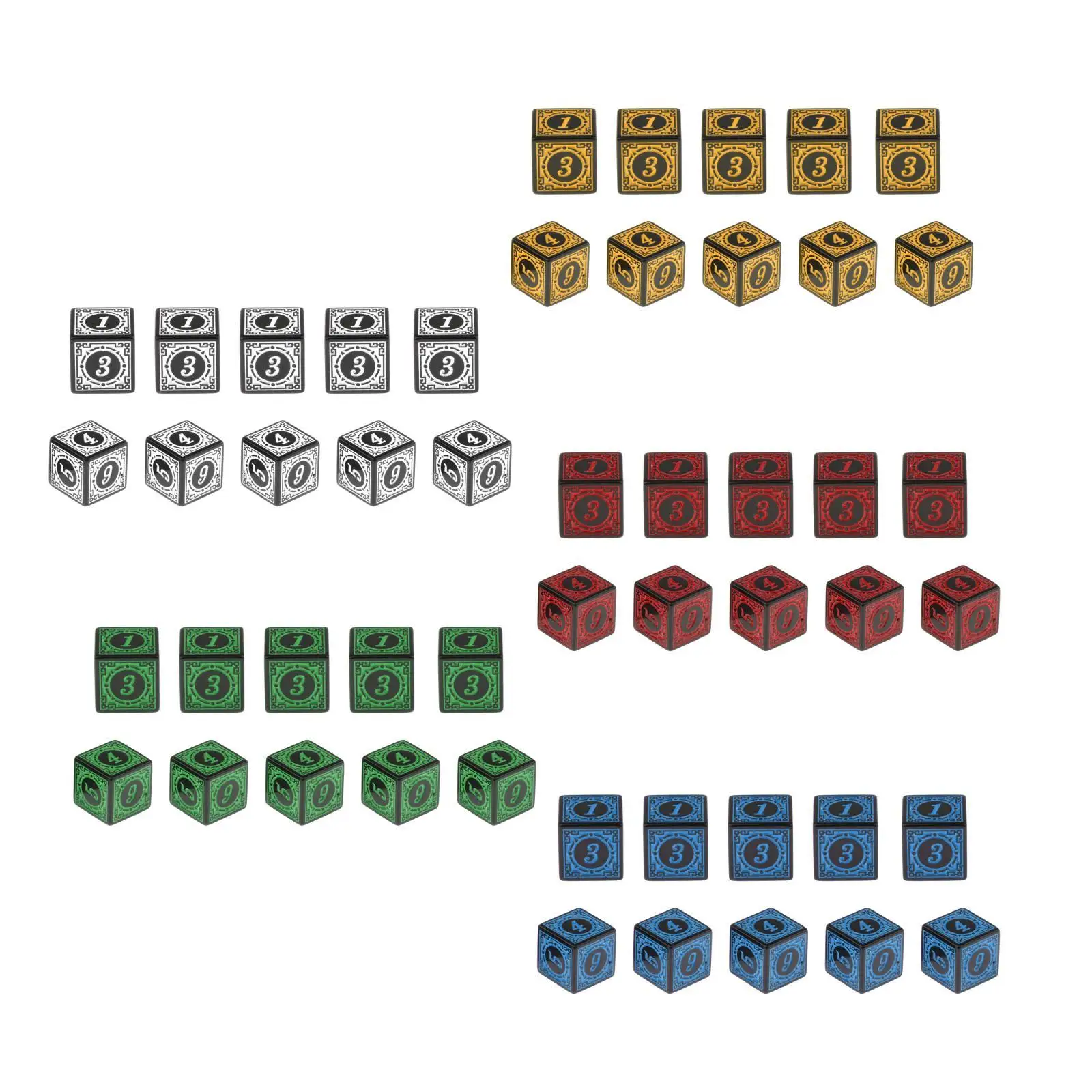 10 шт./компл., 6-сторонние многогранные игральные кости, игрушки, многосторонние акриловые кубики для настольной доски