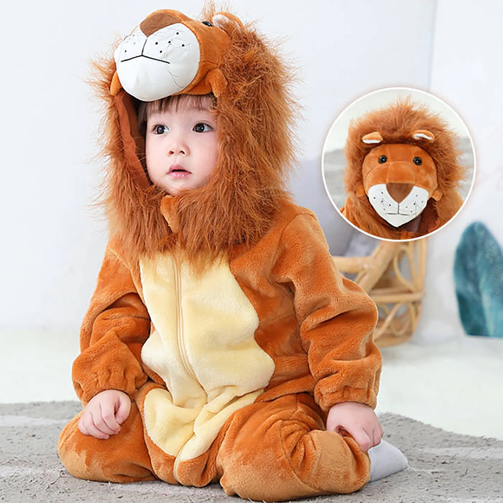 

Kids Lion Costume Cute And Fashionable Animal Halloween Carnival Party Furry Cosplay Costumes Child Role Play Jumpsuit Bodysuit