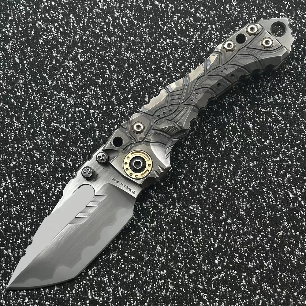 Coltello pieghevole T1 per carichi pesanti Z-Wear lama TC4 manico in lega di titanio campeggio sopravvivenza esterna coltello da caccia strumento di difesa per escursionismo