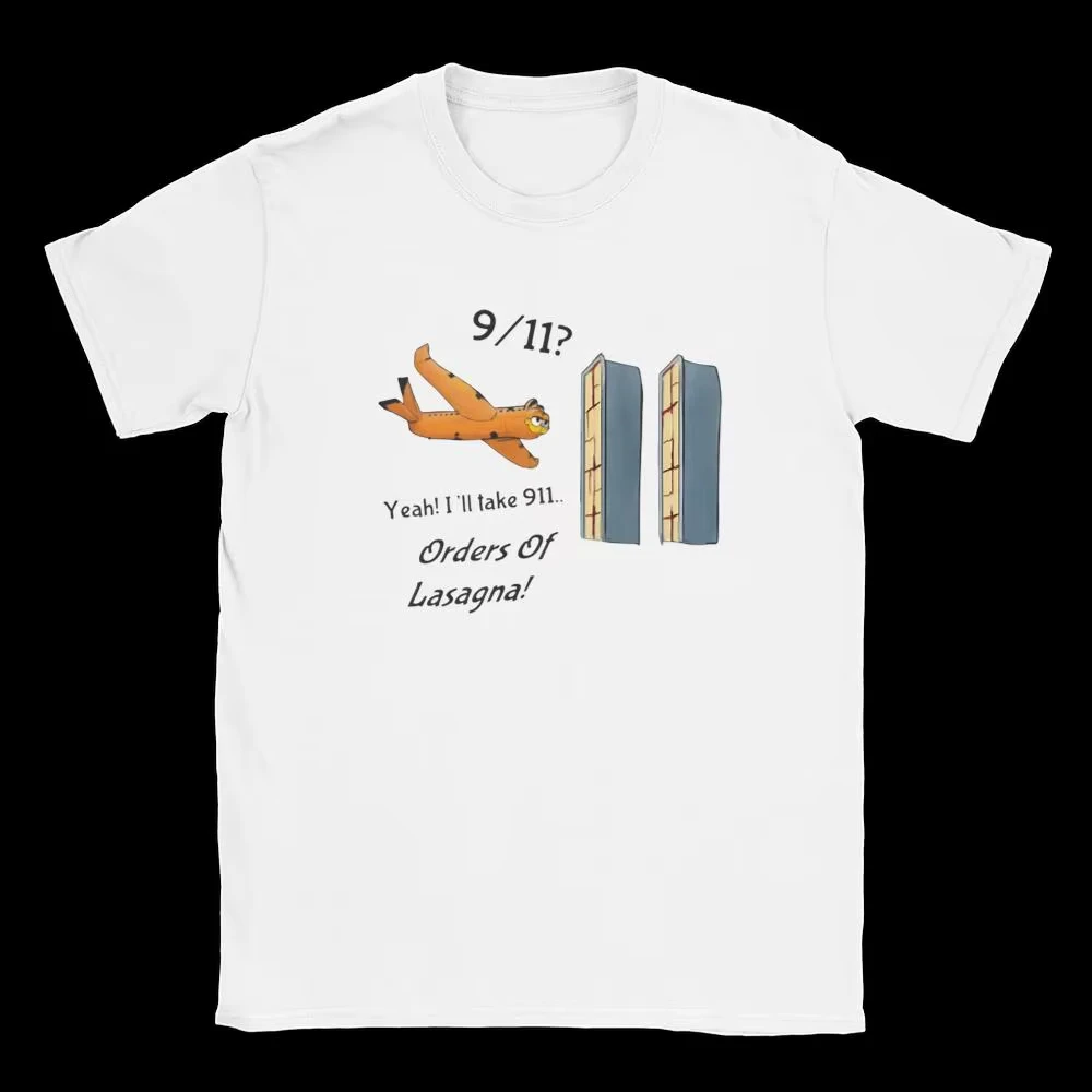 Garfield unisex 9/11? Sí, tomé la orden del número 911. Camiseta divertida con diseño de lasagna, camiseta informal de manga corta con humor negro, camiseta extragrande