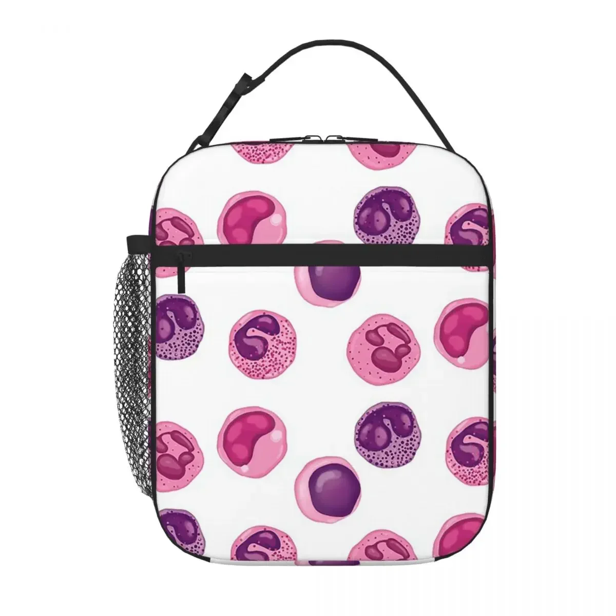 White Blood Cells Lunch Bags Insulated Bento Box Waterproof Lunch Tote Leakproof Picnic Bags Cooler Thermal Bag for Woman Office