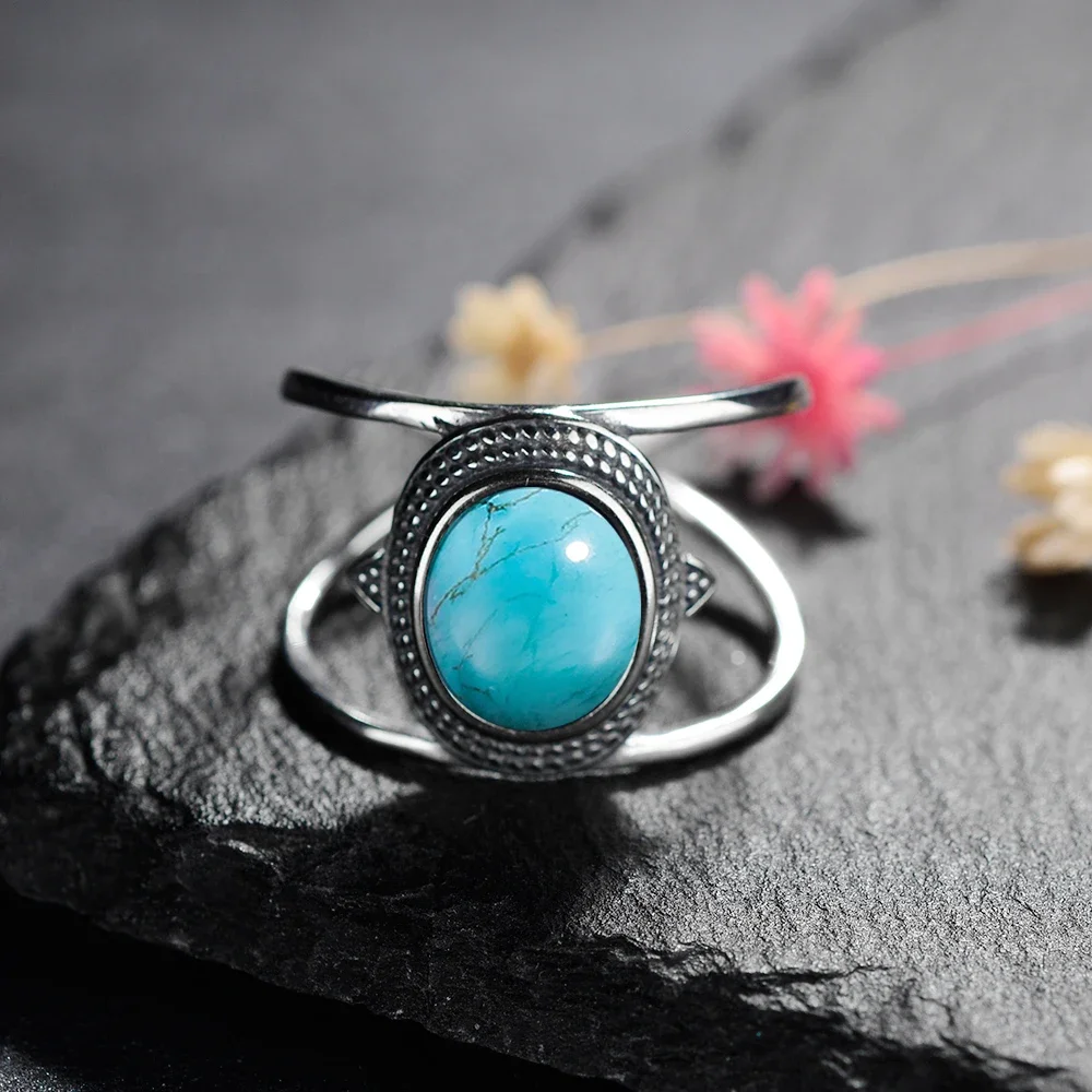 

Natural 8*10MM Labradorite Moonstone Amethyst Lapis Finger Ring for Women Gift S925 Silver Rings Fine Jewelry