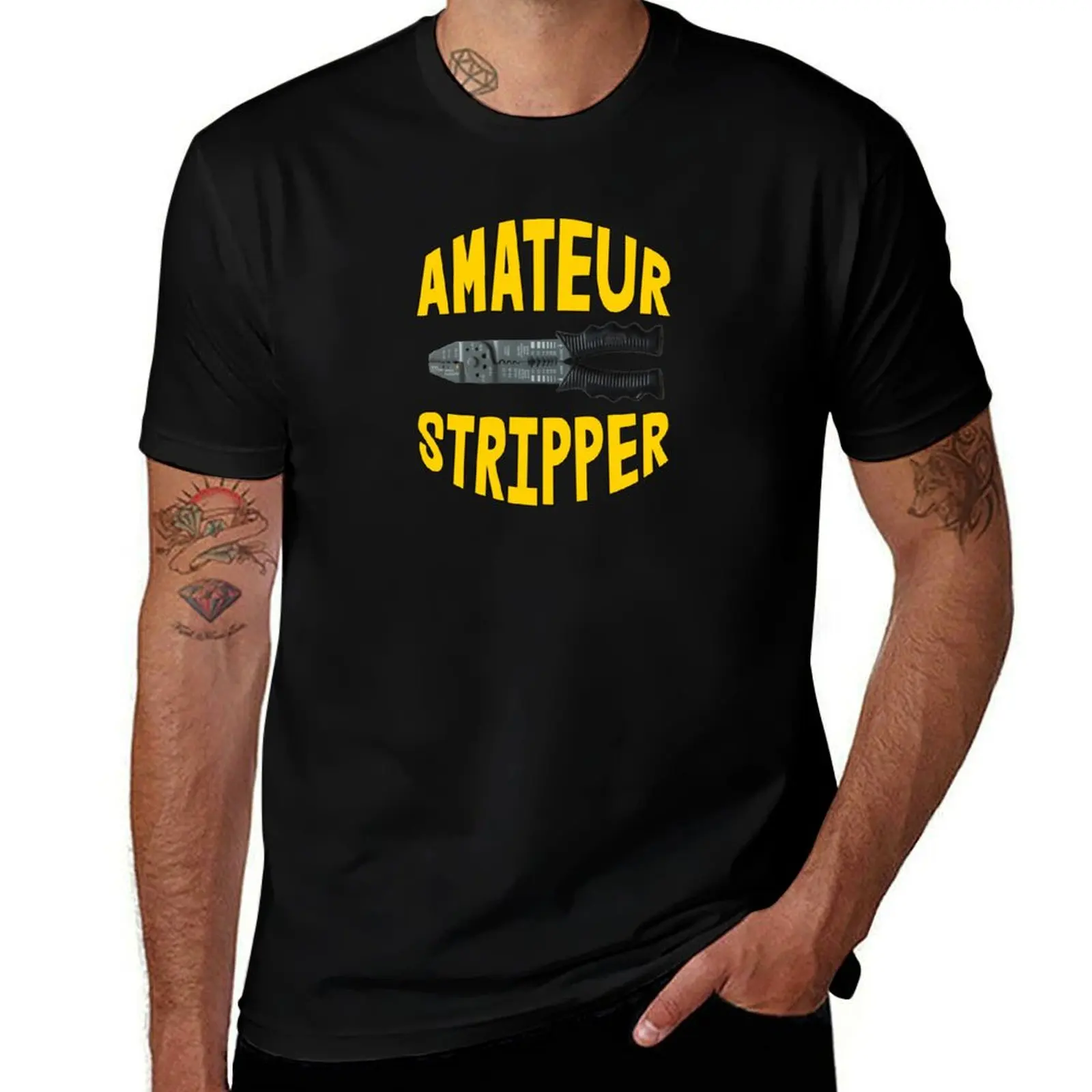 Amateur Stripper - Funny Electrician T-Shirt Anti-Perspiration Workout Top T-Shirt