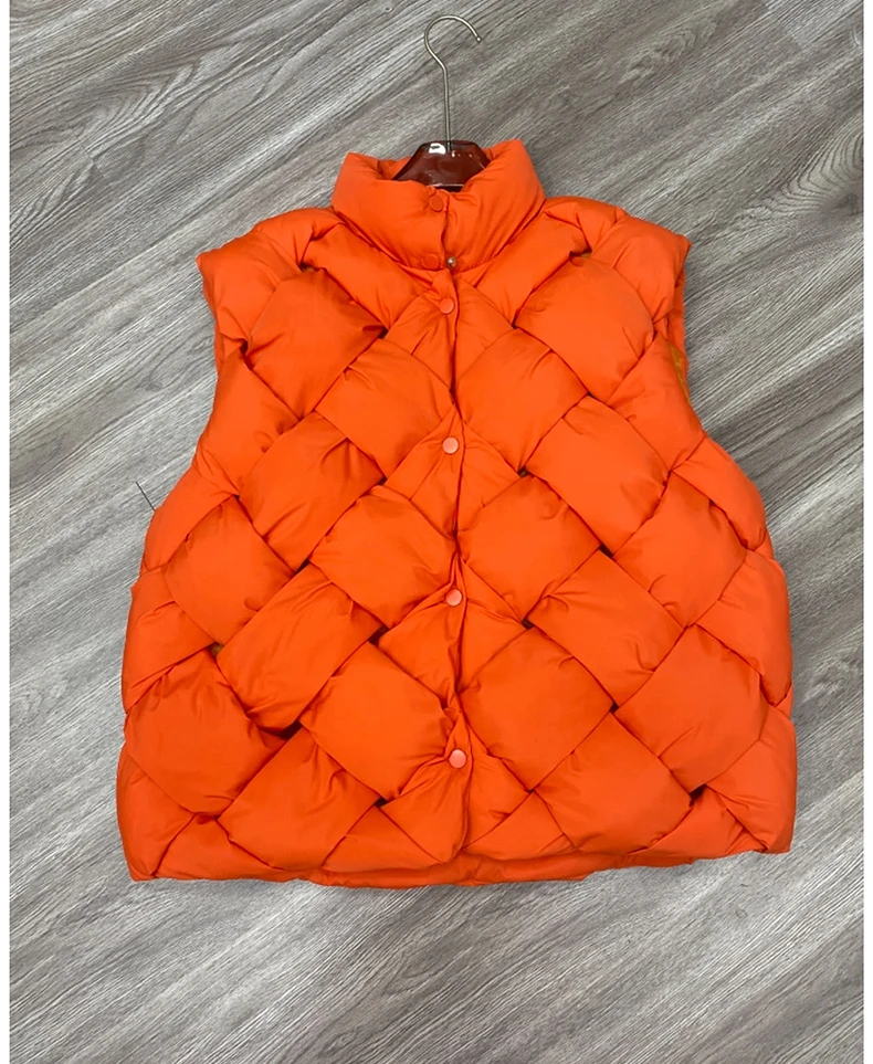 Lightweight 2024 Spring Winter Zip Padded Vest for Women Stand Collar Half-Sleeved Bodywarmer Single Breasted Vest