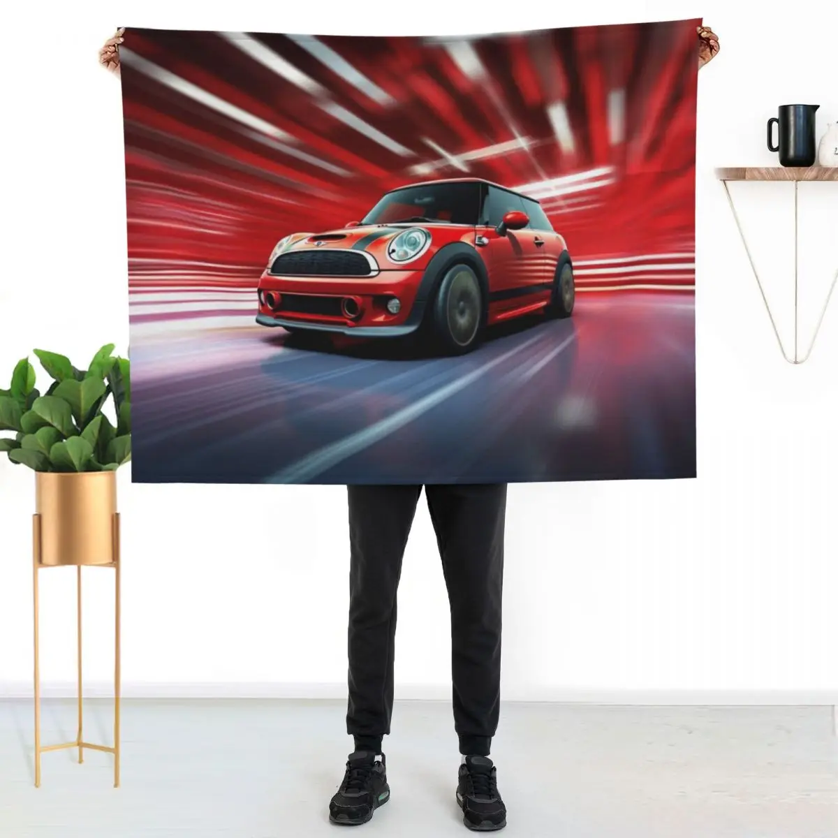

MINI R56 2009 JCW Throw Blanket Multi Purpose Soft Warm Blanket for Home Travel