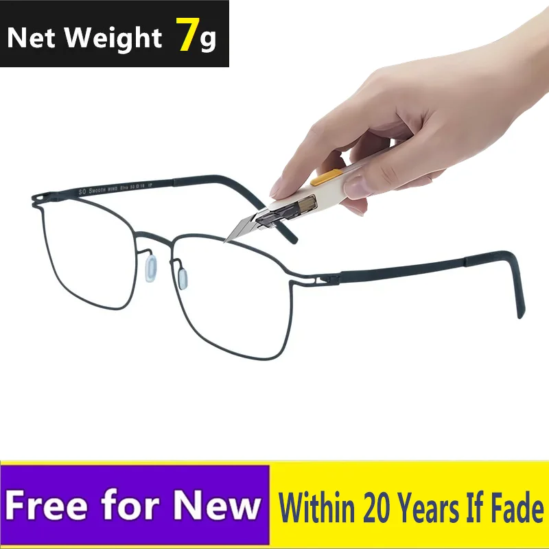 

No Fading Germany Brand Colorful Glasses Frame Ultralight No Screw Men Women Square Handmade Frames Purple Blue Eyeglasses Gafas