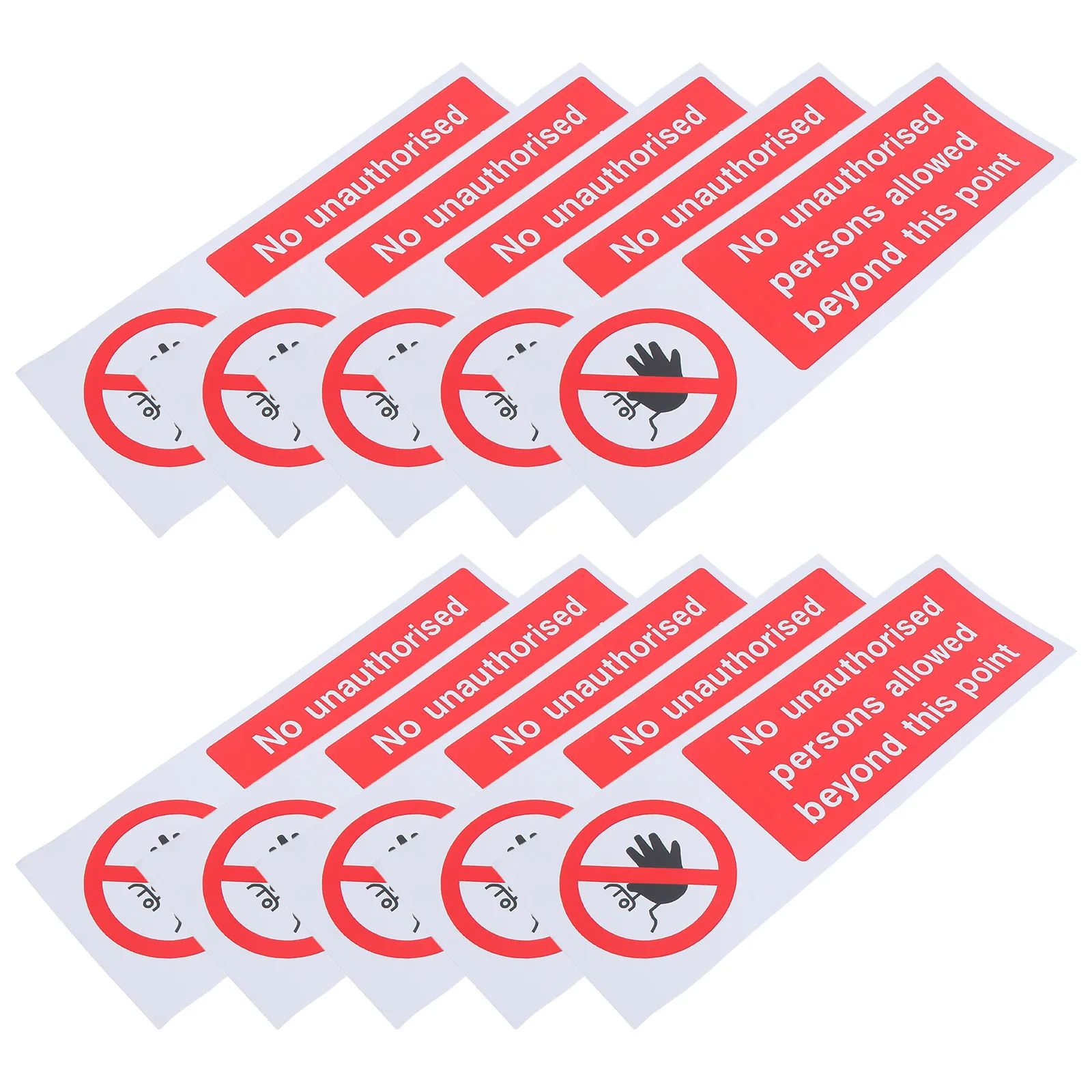 

10Pcs No Entrance Sign Stickers Heavy Duty Warning Labels for Business Security Safety Signs Do Not Enter Outdoor Indoor Use