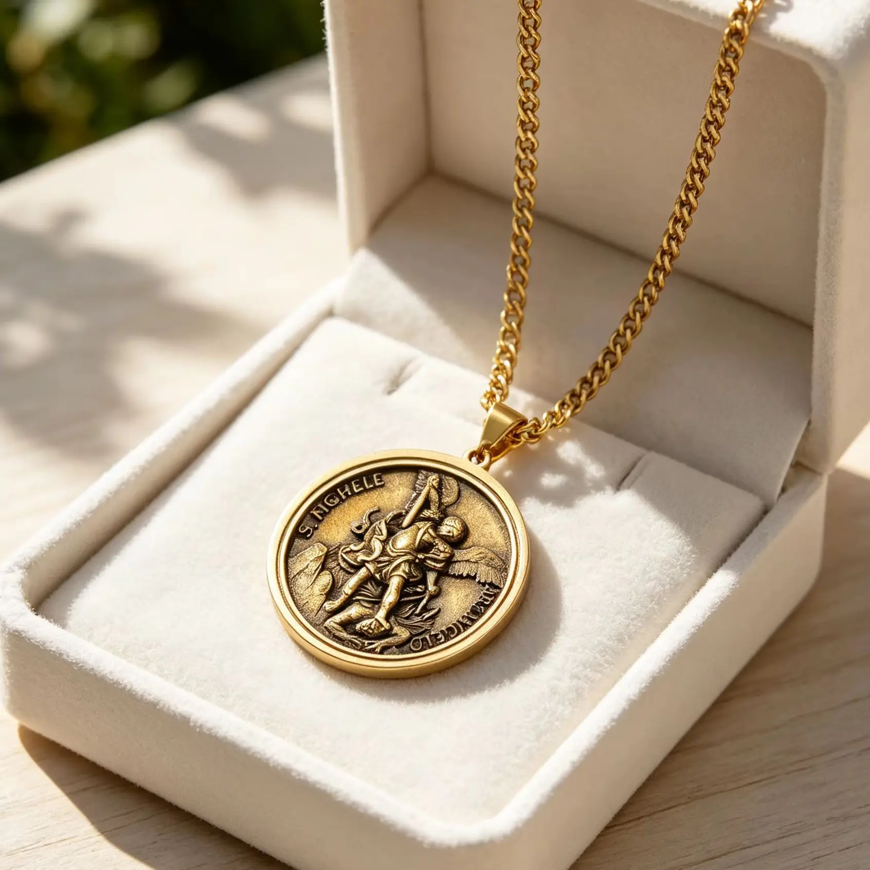 Lucktune Saint Michael Archangel Necklace Vintage Religious Amulet Necklace For Women Men Catholic Patron Saint Talisman Jewelry