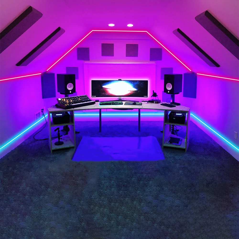 أضواء شريط LED USB مع 24 مفتاحًا للتحكم عن بعد RGB أضواء شريط LED مرنة متغيرة الألوان، إضاءة خلفية للتلفاز، غرفة النوم، المكتب، الكمبيوتر الشخصي،