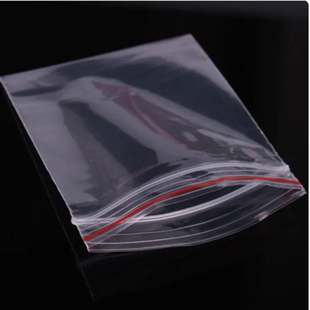 100pcs/pack  Thickness 0.06mm Small Zip Lock Plastic Bags Reclosable Transparent Bag Shoe Bag Vacuum Storage Bag Poly Clear Bags