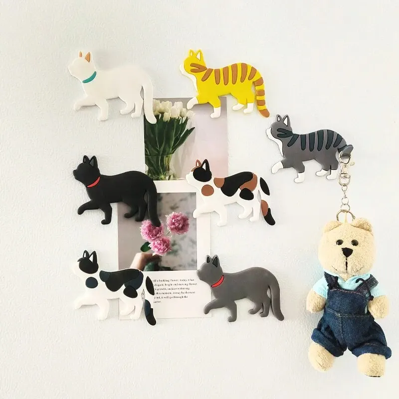 Walking Cat Creative Cartoon Cute Magnetic Suction Hook, Refrigerator Fridge Magnet With Hooks Auxiliary Hooks Home Storage