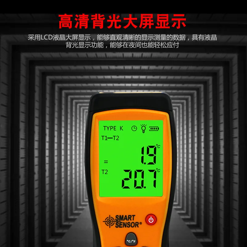 Imagem -02 - Termômetro Digital Medida Ferramenta Canais Termopar Temperatura Tester Temperaturas Medidor As887 k tipo Profissional