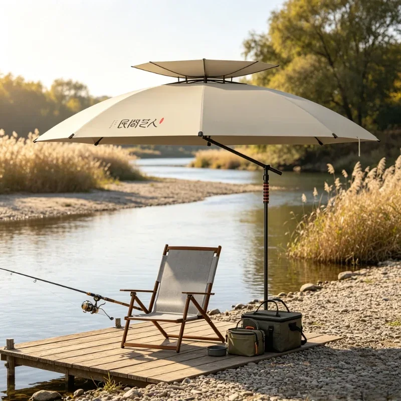 Fishing Umbrella Ground Insert Cane Pole Adjustable Sun Shade Wind Resistant Shelter for Bank Lake Outdoor Angling Use 낚시 우산