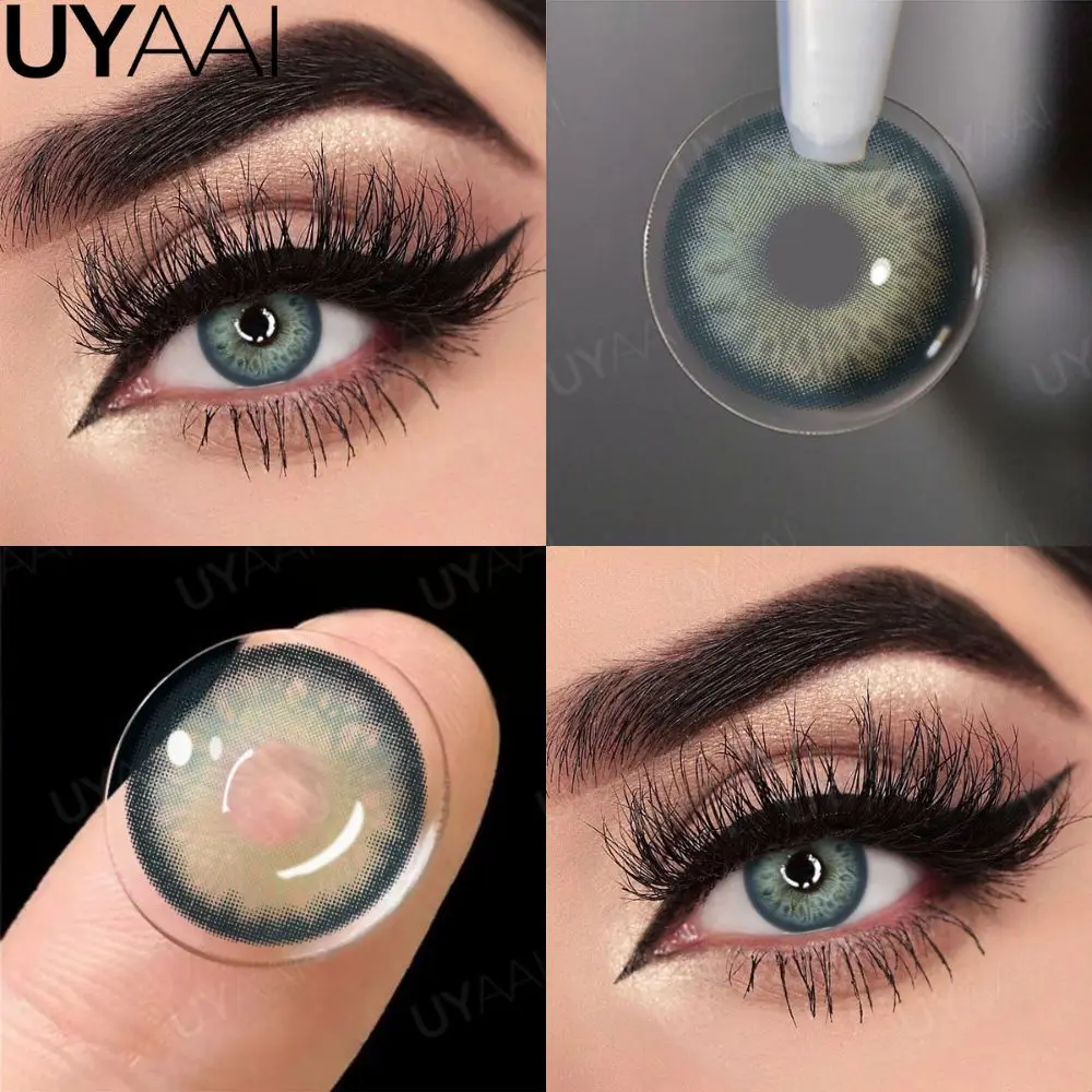 UYAAI Kleopatra-Serie Farbkontaktlinsen für Augen, braune Farblinse, blaue Augen, Kontakt-Make-up, Schönheit, farbige Schüler, grau, natürlich – Detail 21